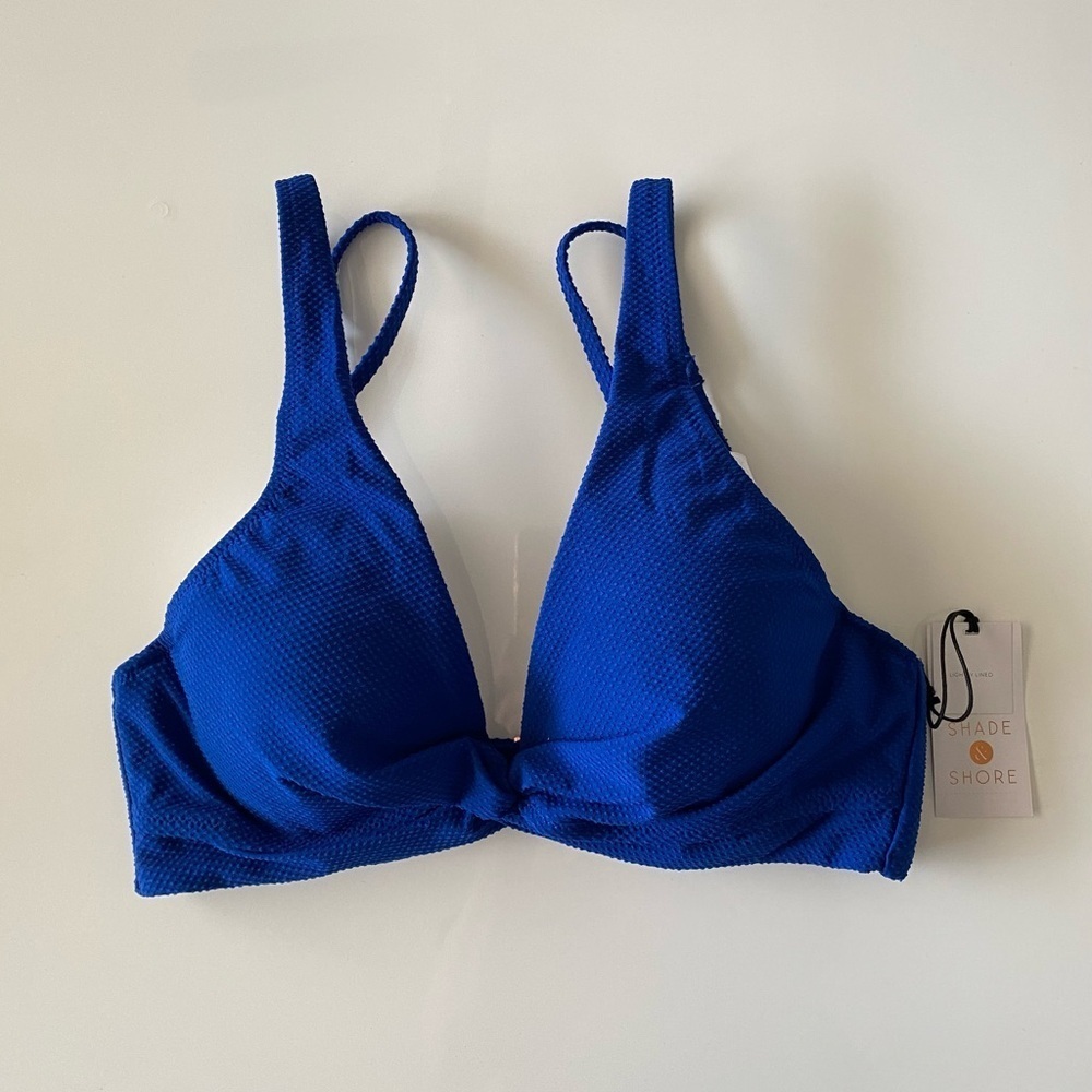 NWT Women's Blue Twist-Front Bikini top - Picture 3 of 11